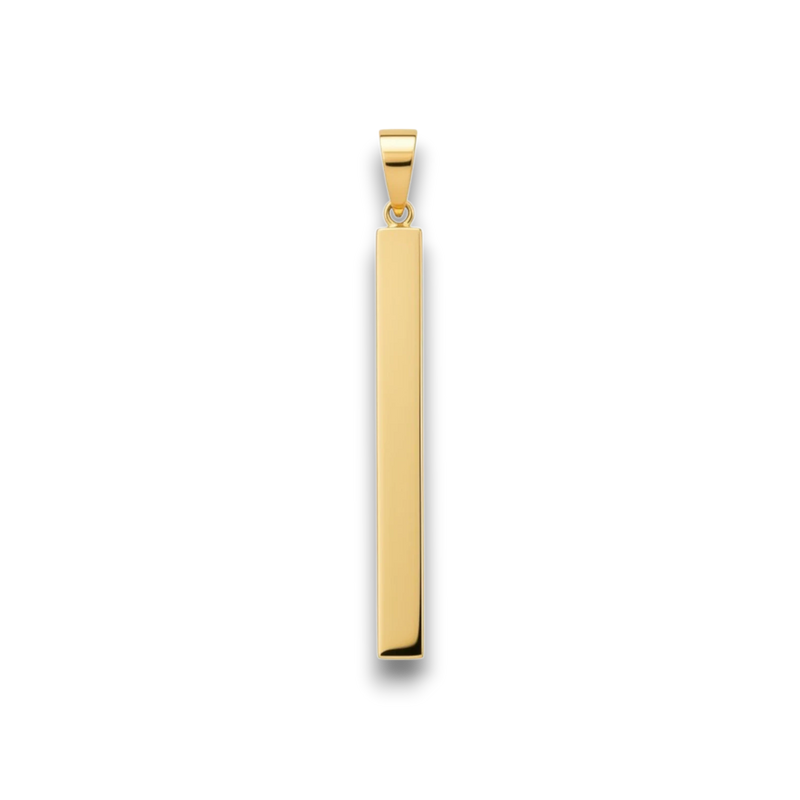 Amaranthus Gold bar pendant in 18k gold-plated titanium. Minimalist design, water-resistant.