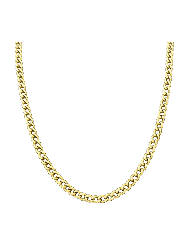 Amaranthus Gold 18k gold plated Cuban link chain necklace made of titanium. Water and sweat resistant.