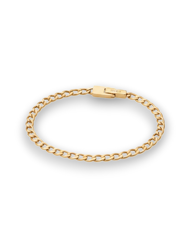 Amaranthus Gold Pulso Carter curb chain bracelet in 18k gold-plated titanium. Water-resistant.