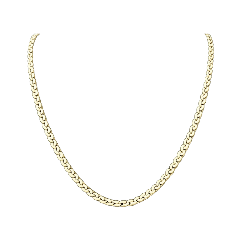 Amaranthus Gold 18k gold plated titanium spiral chain necklace. Water and sweat resistant.